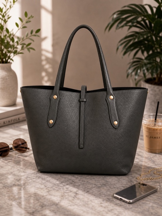 Annabel Ingall Handbags - Annabel Ingall Gray Leather Tote Bag structured Shoulder Bag